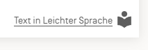 Screenshot zeigt wie eine Schaltfläsche zum Umstellen auf Leichte Sprache auf einer Artist Seite aussieht