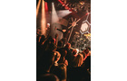 Download Foto: Ein Konzert mit jubelnder Menge, Personen heben Hände. Bühnenbeleuchtung strahlt auf das Publikum. Stimmungsvoll und energetisch.